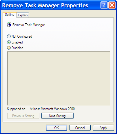 Remove Task Manager setting
