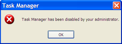 Task Manager Disabled message